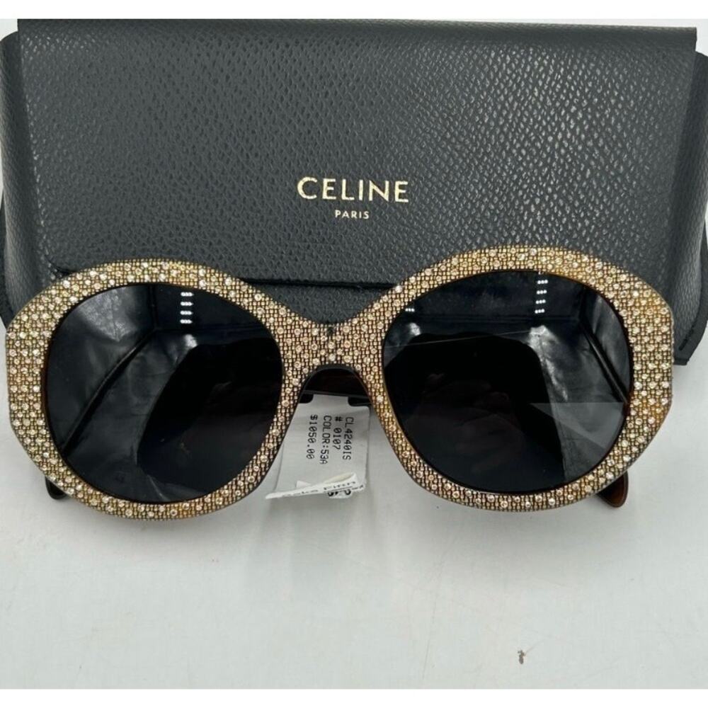 Women's Celine Havana brown crystal sunglasses made in Italy